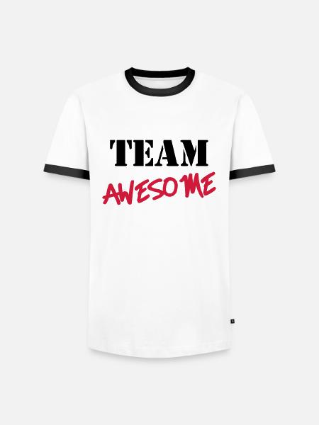 Team Awesome - Männer Kontrast-T-Shirt - Weiß/Schwarz
