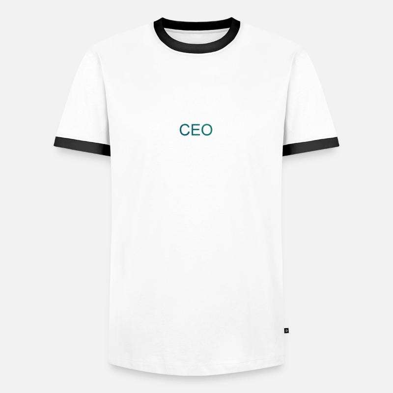 ceo - Männer Kontrast-T-Shirt - Weiß/Schwarz