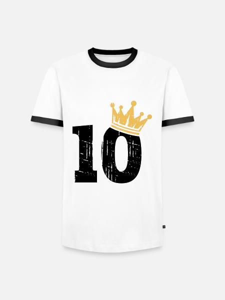10 Crown 10th Birthday 10 Years - Men's Ringer Shirt - white/black