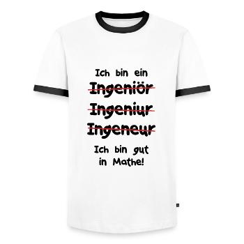 Ingenieur gut in Mathe - Männer Kontrast-T-Shirt - Weiß/Schwarz - Vorne - AI Model Female 172 light (172cm) & AI Model Male 178 dark (178cm)