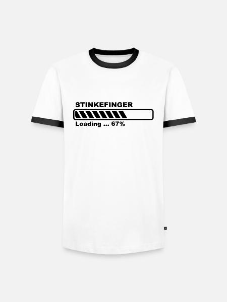 Stinkefinger - loading! - Männer Kontrast-T-Shirt - Weiß/Schwarz