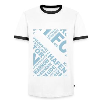 Alles Rostock - Männer Kontrast-T-Shirt - Weiß/Schwarz - Vorne - AI Model Female 172 light (172cm) & AI Model Male 178 dark (178cm)