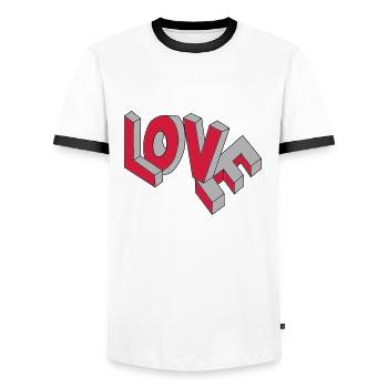 Voler LOVE - T-shirt contrasté Homme - blanc/noir - Devant - AI Model Female 172 light (172cm) & AI Model Male 178 dark (178cm)