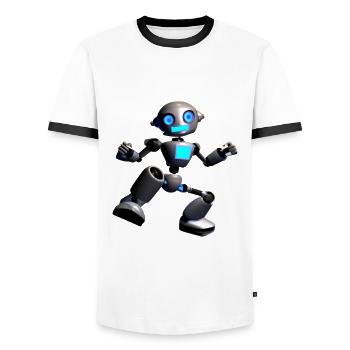 Drôle de robot dansant en 3D - T-shirt contrasté Homme - blanc/noir - Devant - AI Model Female 172 light (172cm) & AI Model Male 178 dark (178cm)