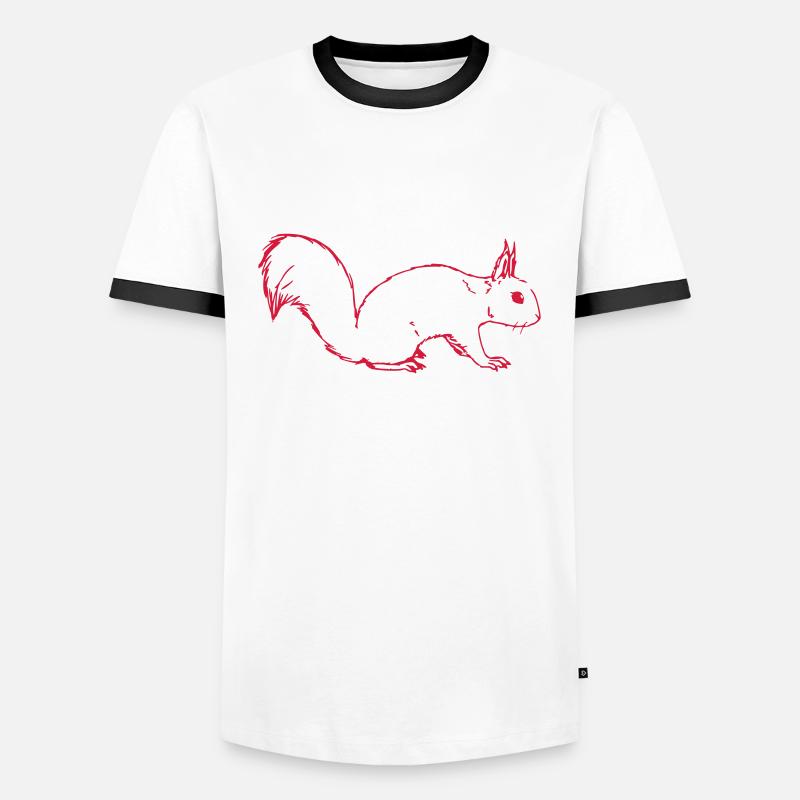 Eichörnchen - Männer Kontrast-T-Shirt - Weiß/Schwarz