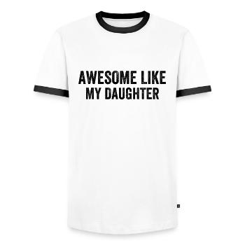 Génial comme ma fille - T-shirt contrasté Homme - blanc/noir - Devant - AI Model Female 172 light (172cm) & AI Model Male 178 dark (178cm)