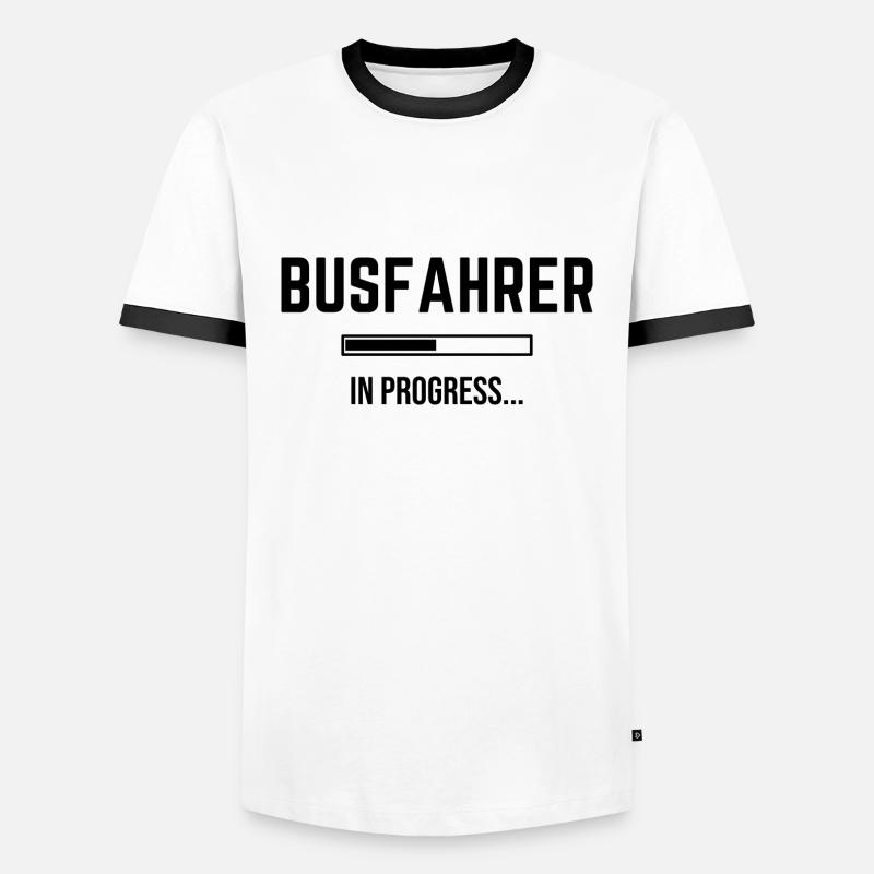 Busfahrer In Progress - Männer Kontrast-T-Shirt - Weiß/Schwarz