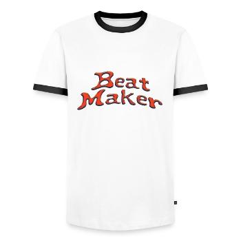 Beat Maker - Männer Kontrast-T-Shirt - Weiß/Schwarz - Vorne - AI Model Female 172 light (172cm) & AI Model Male 178 dark (178cm)