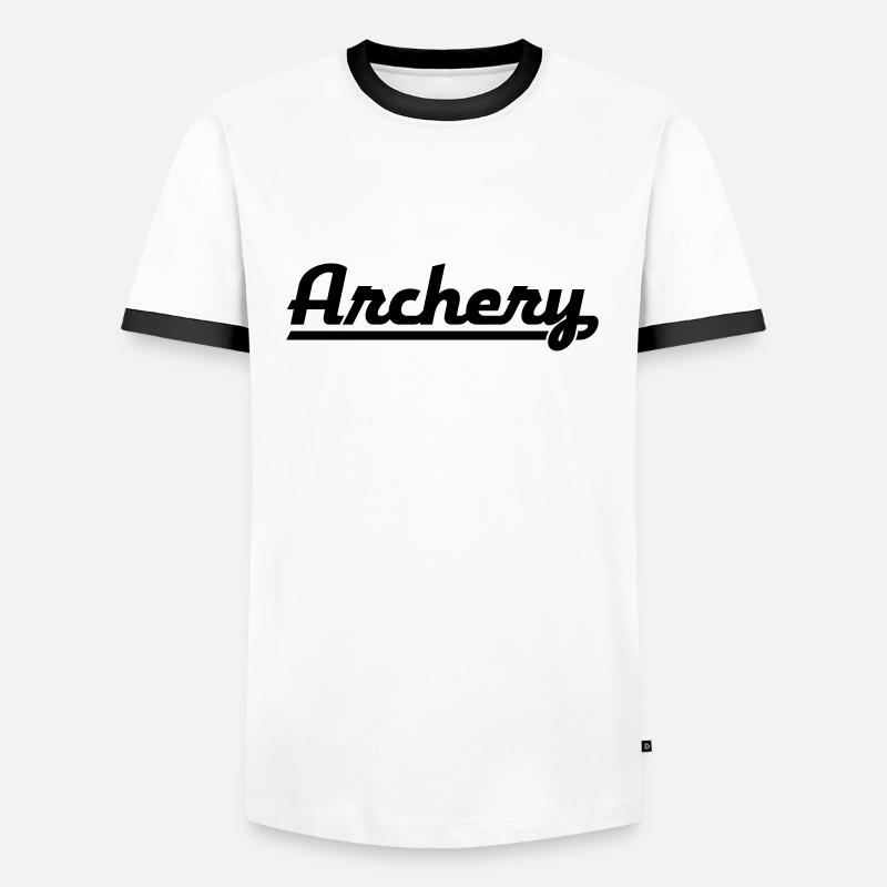 ARCHERY - Männer Kontrast-T-Shirt - Weiß/Schwarz