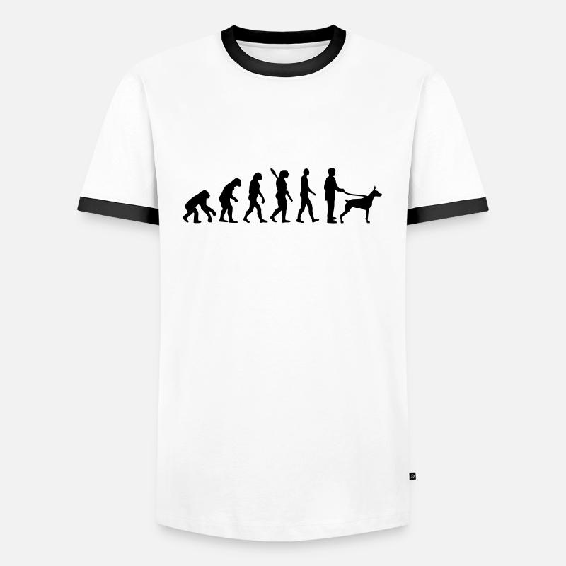Doberman - Men's Ringer Shirt - white/black
