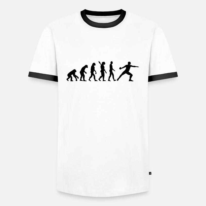 Évolution Lancer du disque - T-shirt contrasté Homme - blanc/noir