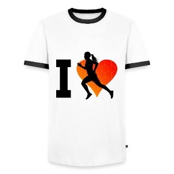 Jogging de course pour hommes Course à pied pour femmes Cross Country R - T-shirt contrasté Homme - blanc/noir - Devant - AI Model Female 172 light (172cm) & AI Model Male 178 dark (178cm)