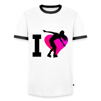 Roller Skating Rollers Roller Skating Rollerskat - T-shirt contrasté Homme - blanc/noir - Devant - AI Model Female 172 light (172cm) & AI Model Male 178 dark (178cm)
