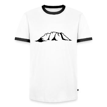 Zugspitze - Männer Kontrast-T-Shirt - Weiß/Schwarz - Vorne - AI Model Female 172 light (172cm) & AI Model Male 178 dark (178cm)