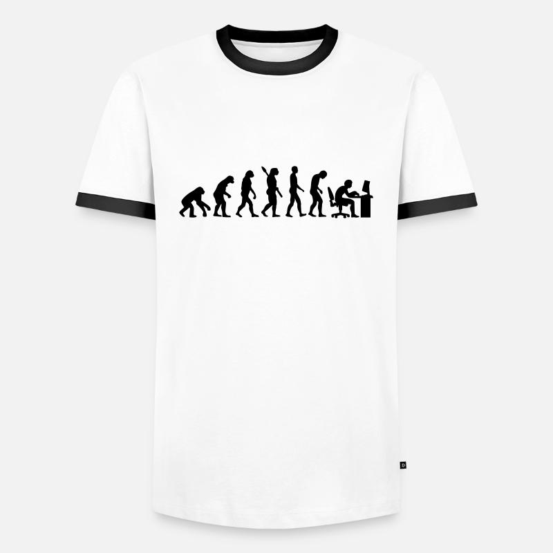 Évolution ordinateur - T-shirt contrasté Homme - blanc/noir