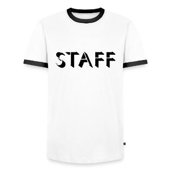 Staff Design - T-shirt contrasté Homme - blanc/noir - Devant - AI Model Female 172 light (172cm) & AI Model Male 178 dark (178cm)