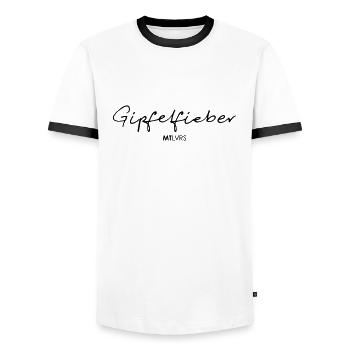 Fièvre du sommet - T-shirt contrasté Homme - blanc/noir - Devant - AI Model Female 172 light (172cm) & AI Model Male 178 dark (178cm)
