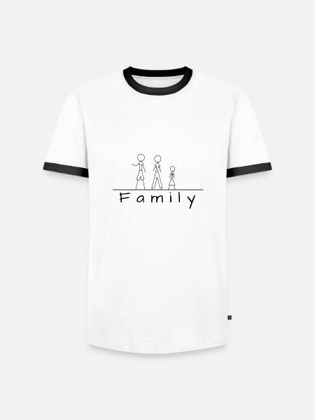 Stick figure family - Men's Ringer Shirt - white/black