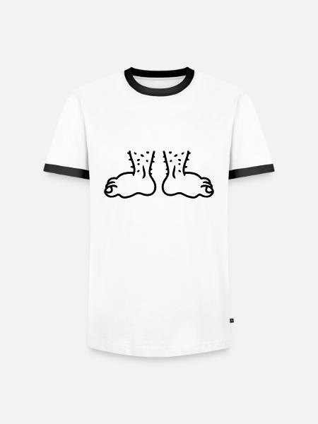 Feet - Line - Men's Ringer Shirt - white/black