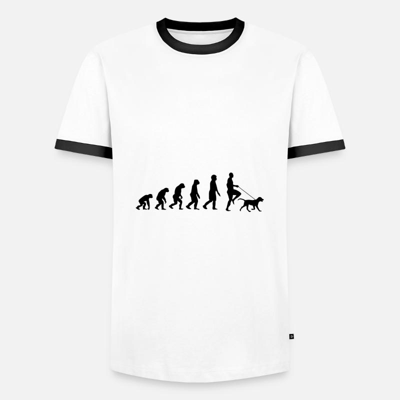 Labrador Evolution - Männer Kontrast-T-Shirt - Weiß/Schwarz