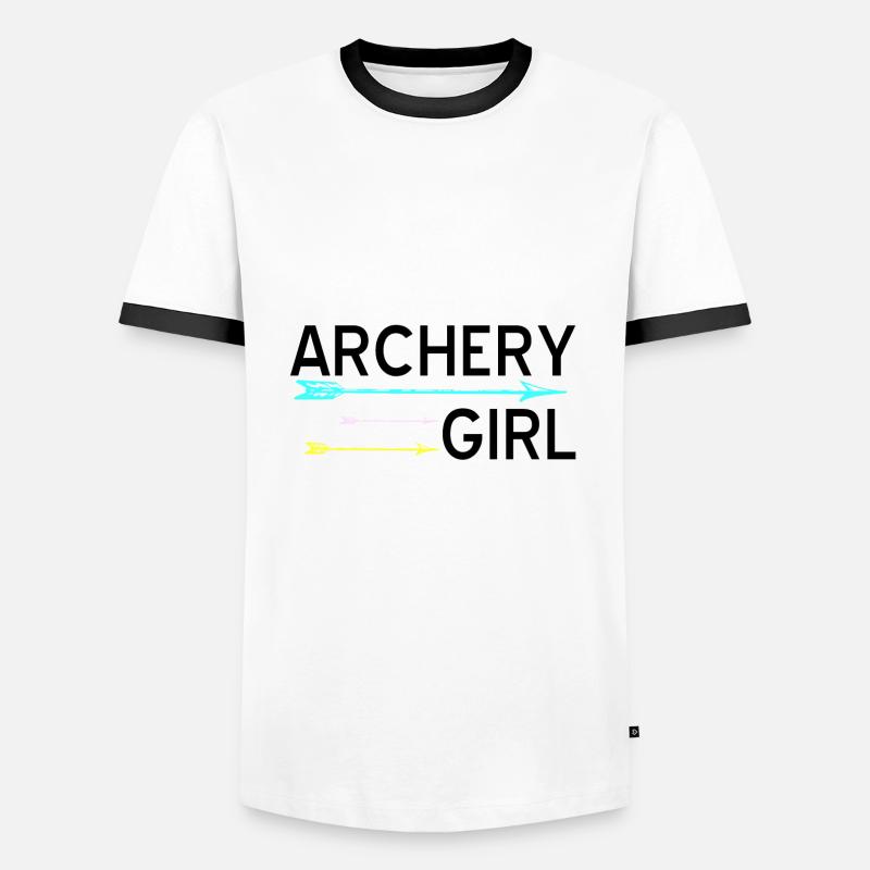 Bogenschießen - Männer Kontrast-T-Shirt - Weiß/Schwarz