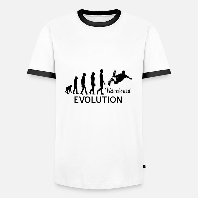 Waveboarden - Männer Kontrast-T-Shirt - Weiß/Schwarz