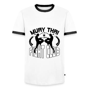 Cadeau de Muay Thai - T-shirt contrasté Homme - blanc/noir - Devant - AI Model Female 172 light (172cm) & AI Model Male 178 dark (178cm)