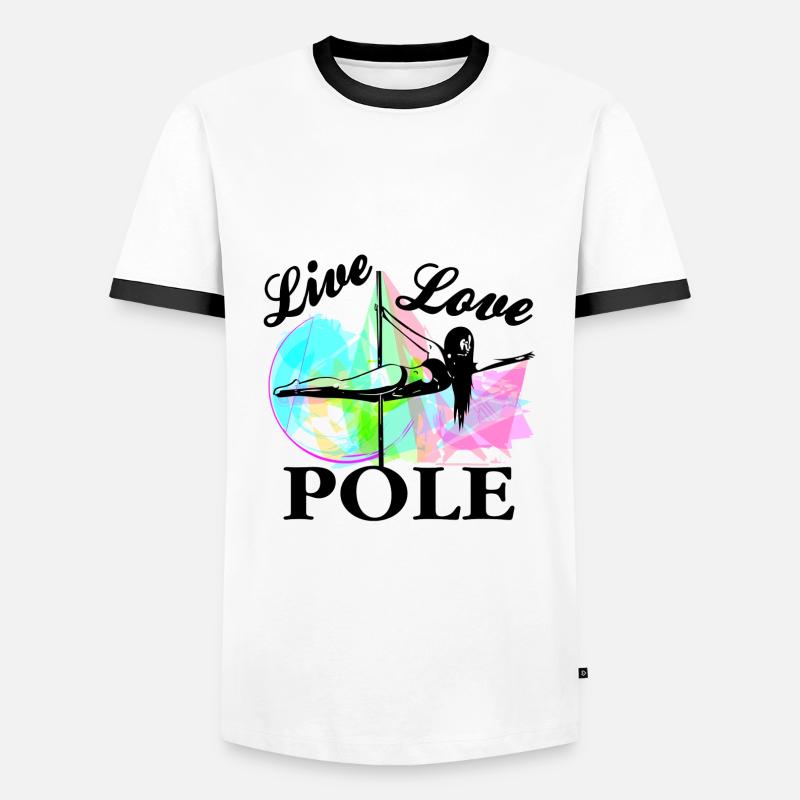 Pole Dance - Männer Kontrast-T-Shirt - Weiß/Schwarz