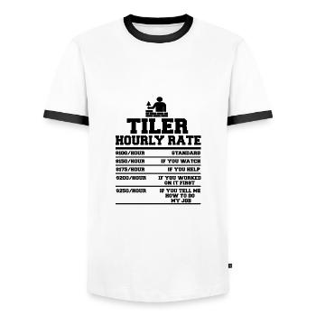 Carreleur - T-shirt contrasté Homme - blanc/noir - Devant - AI Model Female 172 light (172cm) & AI Model Male 178 dark (178cm)