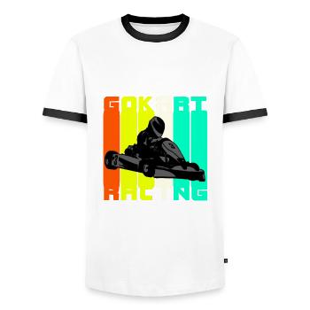 Go Kart - T-shirt contrasté Homme - blanc/noir - Devant - AI Model Female 172 light (172cm) & AI Model Male 178 dark (178cm)