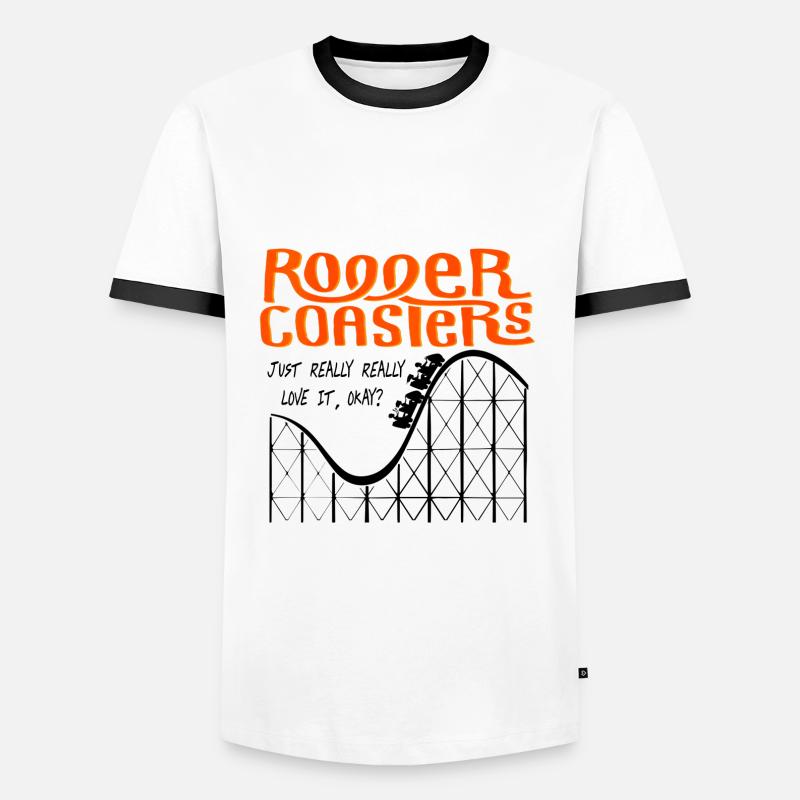 roller coaster - Men's Ringer Shirt - white/black