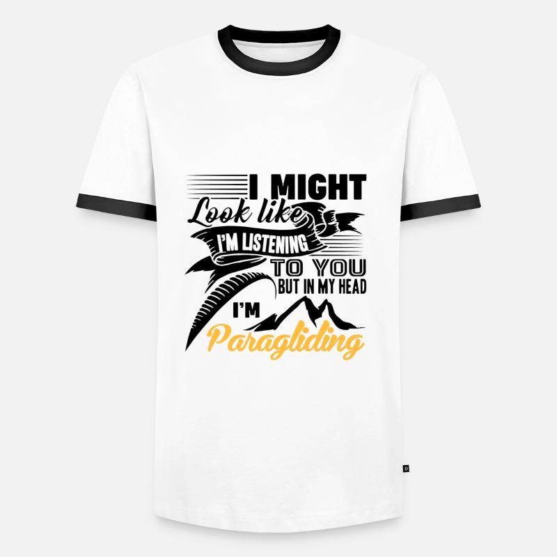 Paragliding - Men's Ringer Shirt - white/black