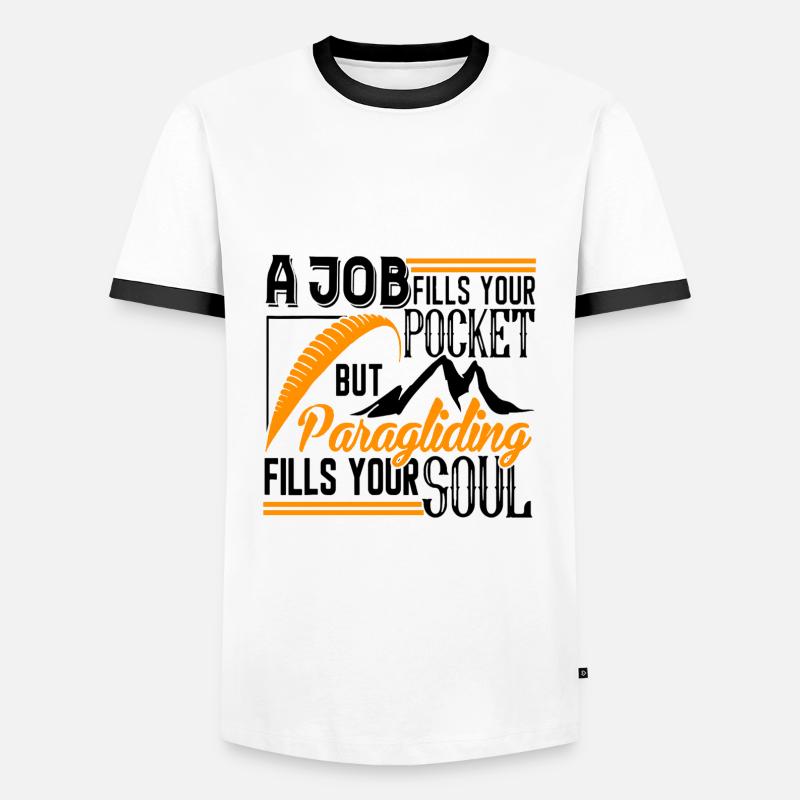 Paragliding - Männer Kontrast-T-Shirt - Weiß/Schwarz