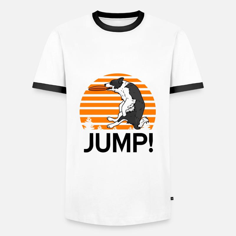 Border Collie - Männer Kontrast-T-Shirt - Weiß/Schwarz