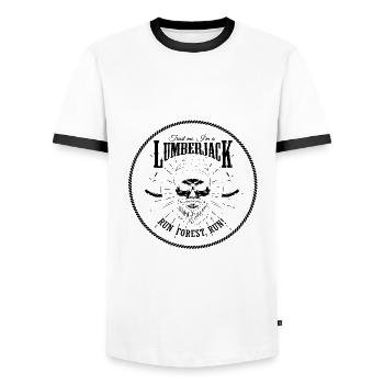 lumberjack - Men's Ringer Shirt - white/black - Front - AI Model Female 172 light (172cm) & AI Model Male 178 dark (178cm)