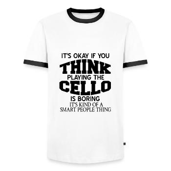 Cello - Männer Kontrast-T-Shirt - Weiß/Schwarz - Vorne - AI Model Female 172 light (172cm) & AI Model Male 178 dark (178cm)