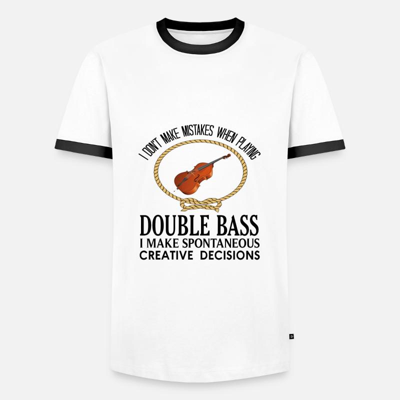 Kontrabass - Männer Kontrast-T-Shirt - Weiß/Schwarz