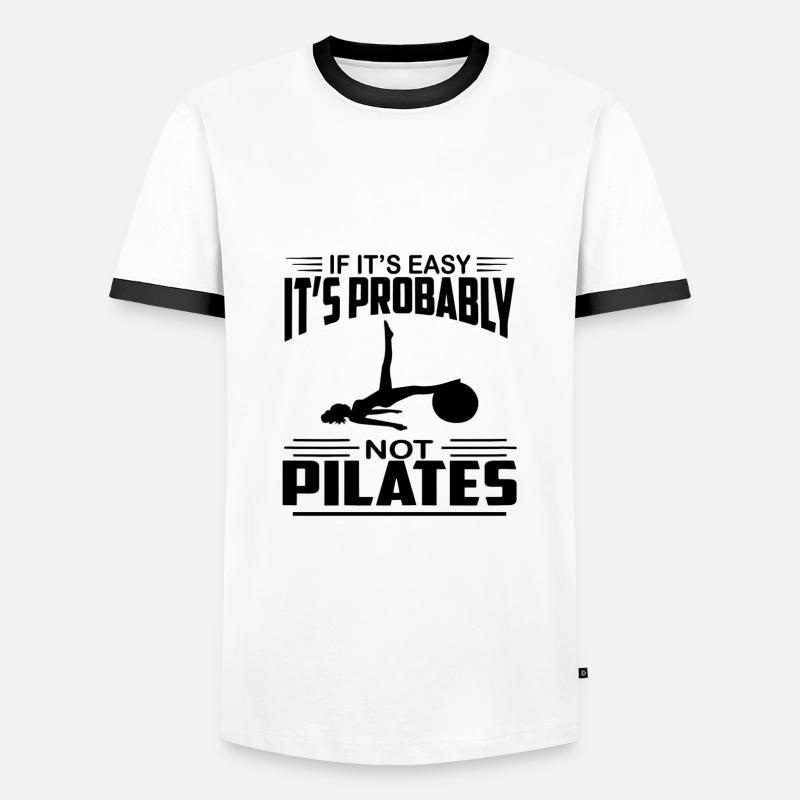 Pilates - Männer Kontrast-T-Shirt - Weiß/Schwarz