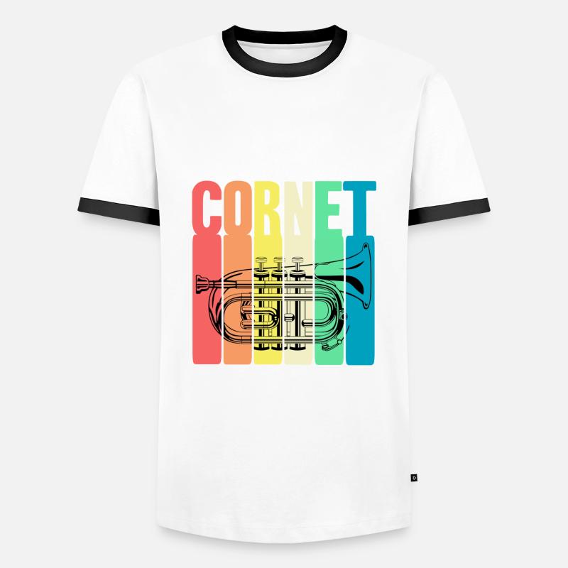 cornet - Men's Ringer Shirt - white/black