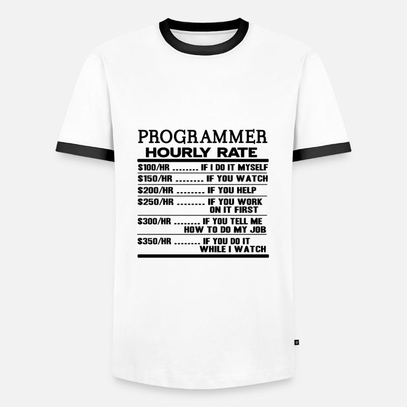 programmer - Men's Ringer Shirt - white/black