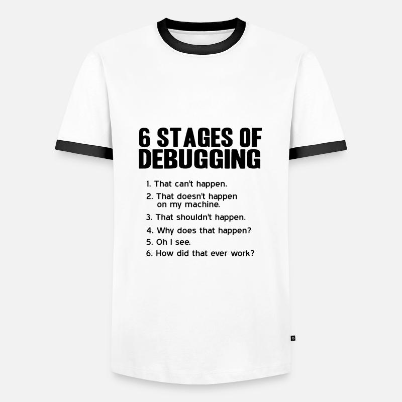 programmer - Men's Ringer Shirt - white/black