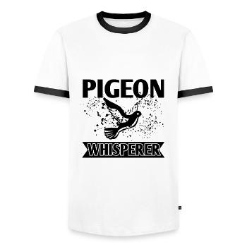 Dove - Men's Ringer Shirt - white/black - Front - AI Model Female 172 light (172cm) & AI Model Male 178 dark (178cm)