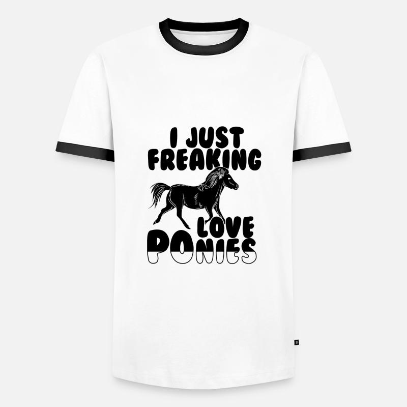 Pony - Männer Kontrast-T-Shirt - Weiß/Schwarz
