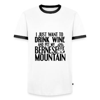 Chien de montagne bernois - T-shirt contrasté Homme - blanc/noir - Devant - AI Model Female 172 light (172cm) & AI Model Male 178 dark (178cm)