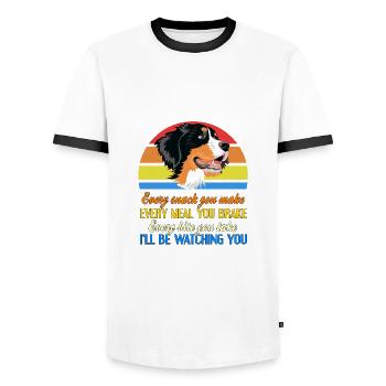 Berner Sennenhund - Männer Kontrast-T-Shirt - Weiß/Schwarz - Vorne - AI Model Female 172 light (172cm) & AI Model Male 178 dark (178cm)