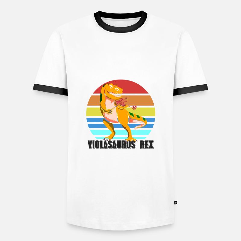 Viola dinosaur - Men's Ringer Shirt - white/black