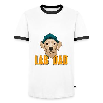 Labrador - Männer Kontrast-T-Shirt - Weiß/Schwarz - Vorne - AI Model Female 172 light (172cm) & AI Model Male 178 dark (178cm)