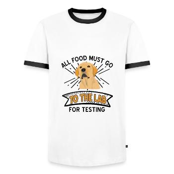 Labrador - Männer Kontrast-T-Shirt - Weiß/Schwarz - Vorne - AI Model Female 172 light (172cm) & AI Model Male 178 dark (178cm)