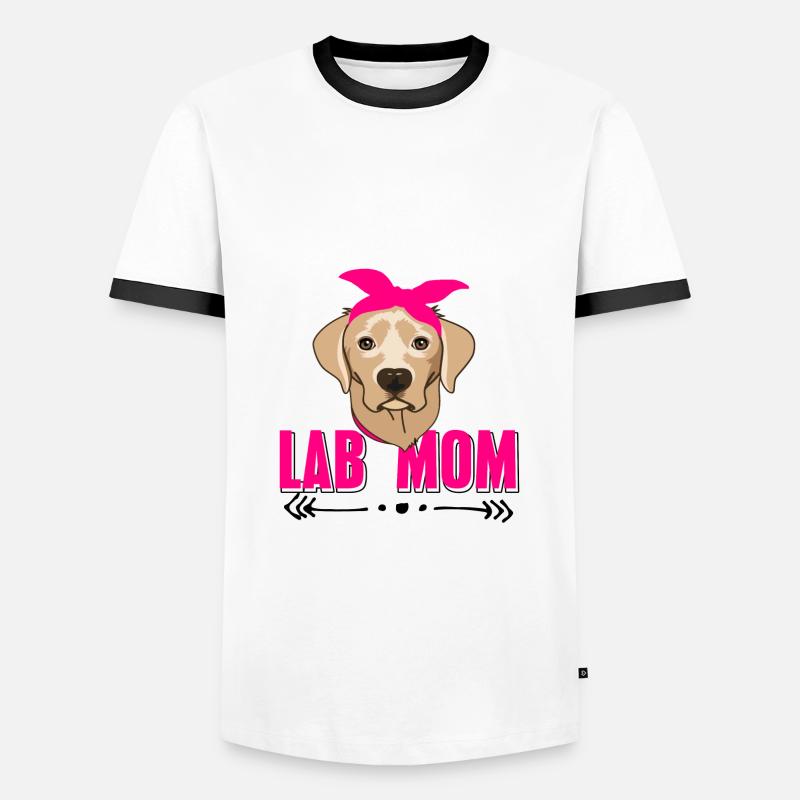 Labrador - Männer Kontrast-T-Shirt - Weiß/Schwarz