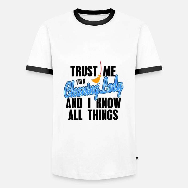 Putzfrau Geschenk - Männer Kontrast-T-Shirt - Weiß/Schwarz